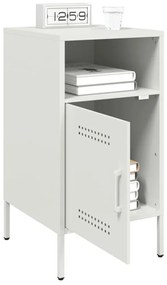 vidaXL Κομοδίνο Λευκό 36x39x68 εκ. από Χάλυβα
