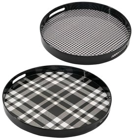 Artekko Artekko Tray Δίσκος Σερβιρίσματος Πλαστικό Aσπρόμαυρο Σετ/2 48611