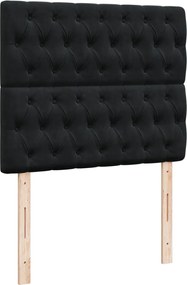 vidaXL Κρεβάτι Boxspring με Στρώμα Μαύρο 120x190 εκ. Βελούδινο