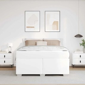 vidaXL Σκελετός Κρεβατιού με στρώμα Λευκό 140 x 200 cm ύφασμα