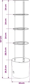 vidaXL Φυτωριούχος Ντομάτας Μαύρο Ø 32 x 127 εκ. PP