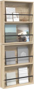 vidaXL Ράφι Περιοδικών με ράφι 2 pcs Δρύς Sonoma 60 x 12 x 70 εκ