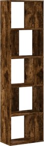 vidaXL Βιβλιοθήκη 5 Επιπέδων Καπνιστή Δρυς 45x23,5x162,5εκ. Επεξ. Ξύλο
