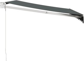 vidaXL Τέντα Πτυσσόμενη Ανθρακί 3 x 2,5 μ. Ύφασμα και Αλουμίνιο