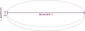 vidaXL Επιφάνεια Τραπεζιού Στρογγυλή Σκ. Καφέ Ø50x1,5 εκ. Ξύλο Δρυς
