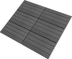 vidaXL Πλάκα Κατασκευής 6 pcs Γκρι 60 x 30 cm WPC