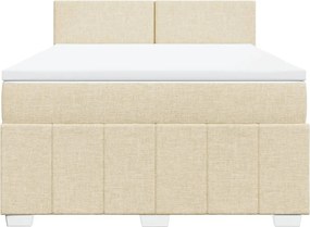 vidaXL Κρεβάτι Boxspring με Στρώμα Κρεμ 160x200 εκ. Υφασμάτινο
