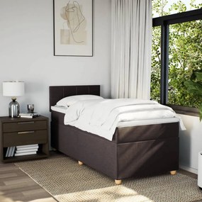 VidaXL Κρεβάτι Boxspring με Στρώμα Σκούρο Καφέ 80x200 εκ. Υφασμάτινο