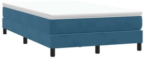 vidaXL Κρεβάτι Boxspring με Στρώμα Σκούρο Μπλε 120x210 εκ. Βελούδινο