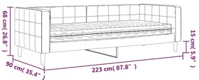 Καναπές Κρεβάτι με Στρώμα Κίτρινο 80 x 200 εκ. Βελούδινος - Κίτρινο