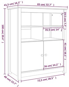 ΣΥΡΤΑΡΙΕΡΑ ΜΑΥΡΗ 83 X 41,5 X 100 ΕΚ. ΑΠΟ ΜΑΣΙΦ ΞΥΛΟ ΠΕΥΚΟΥ 821516