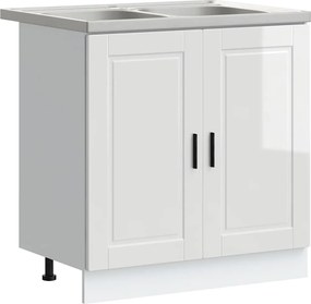 vidaXL Βάση νιπτήρα με αποθήκευση Porto 2 pcs Λευκό Επεξεργασμένο ξύλο