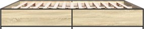 vidaXL Πλαίσιο Κρεβατιού Sonoma Δρυς 200x200 εκ. Επεξ. Ξύλο &amp; Μέταλλο