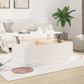 vidaXL Τραπεζάκι Σαλονιού Λευκό 100x50x35 εκ από Μασίφ Ξύλο Πεύκου
