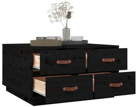 vidaXL Τραπεζάκι Σαλονιού Μαύρο 80x80x45 εκ. από Μασίφ Ξύλο Πεύκου