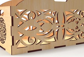 Σετ των 2 Intra απο ξύλο plywood 3mm-4mm πάχος - Διακοσμητικό κουτί δώρου Δίσκος κοπής με λέιζερ Δίασταση 15x15 cm INTRAFABR-83152376