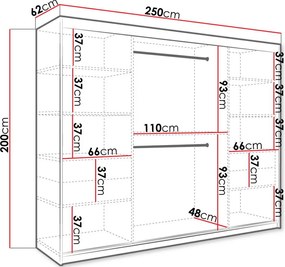 Ντουλάπα Marmur Plus-Mauro Marmaro - 250.00Χ62.00Χ200.00cm