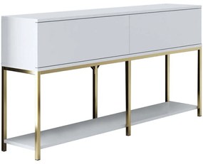 Κονσόλα Lord 618BLY1201 150x30x80cm White-Gold Particle Board, Metal