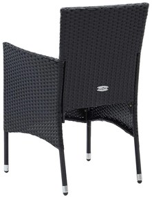 vidaXL Καρέκλες Τραπεζαρίας Κήπου 4 τεμ. Μαύρες από Συνθετικό Ρατάν