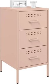 vidaXL Κομοδίνο Ροζ 36x39x68 εκ. από Χάλυβα