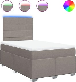 vidaXL Κρεβάτι Boxspring με Στρώμα Taupe 120x190 εκ. Υφασμάτινο