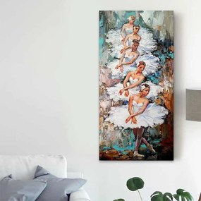 Πίνακας σε καμβά &quot;White Swan Ballerinas&quot; Megapap ψηφιακής εκτύπωσης 50x100x3εκ.