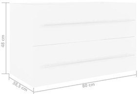 vidaXL Ντουλάπι Νιπτήρα Λευκό 80 x 38,5 x 48 εκ. από Επεξ. Ξύλο