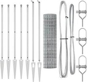 vidaXL Τεντώτο με στήριγμα Ασημί 1,2 x 10 m Ατσάλι
