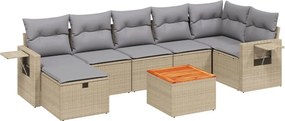 vidaXL Patio Sofa Set 7-θέσια Μίξη μπεζ και ανοιχτό γκρι