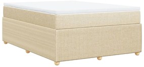 vidaXL Κρεβάτι Boxspring με Στρώμα Κρεμ 140x200 εκ. Υφασμάτινο