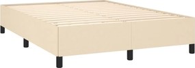 vidaXL Κρεβάτι Boxspring με Στρώμα Κρεμ 140x200 εκ. Υφασμάτινο
