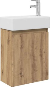 vidaXL Μονάδα μπάνιου με βρύση Artisan Δρυς 45,5 x 22,5 x 84 εκ
