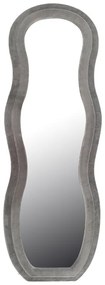 Καθρέπτης Glinde Inart βελούδο σε γκρι απόχρωση 50x3.3x150εκ