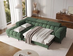 Γωνιακός καναπές Freyia-Prasino-Αριστερή - 285.00Χ181.00Χ93.00cm