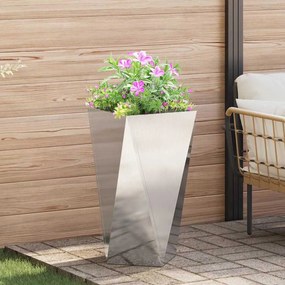 vidaXL Γλάστρα Ασημί 40 x 40 x 75 cm Ανοξείδωτο ατσάλι