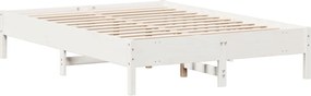 vidaXL Σκελετός Κρεβ. Χωρίς Στρώμα Λευκό 140x200 εκ Μασίφ Πεύκο