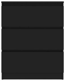 Συρταριέρα Μαύρη 60x35x76 εκ. από Επεξεργασμένο Ξύλο - Μαύρο