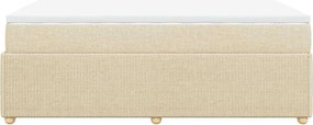 vidaXL Κρεβάτι Boxspring με Στρώμα Κρεμ 120x200 εκ. Υφασμάτινο