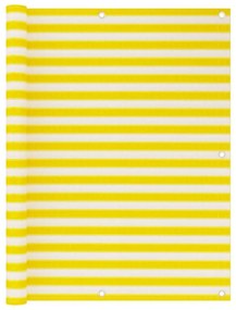 Διαχωριστικό Βεράντας Κίτρινο / Λευκό 120 x 600 εκ. από HDPE - Πολύχρωμο