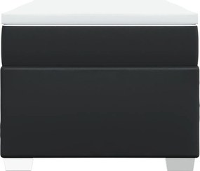vidaXL Κρεβάτι Boxspring με Στρώμα Μαύρο 90x200εκ. από Συνθετικό Δέρμα
