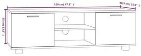 Έπιπλο Τηλεόρασης Καφέ Δρυς 120x40,5x35 εκ. Επεξεργασμένο Ξύλο - Καφέ