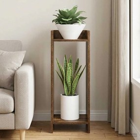 vidaXL Βάση φυτών Καπνιστή Δρυς 30 x 30 x 80 cm