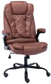 vidaXL Πολυθρόνα Γραφείου Ανοιχτό Καφέ από Γνήσιο Δέρμα