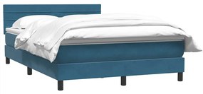 vidaXL Κρεβάτι Boxspring με Στρώμα Σκούρο Μπλε 160x210 εκ. Βελούδινο