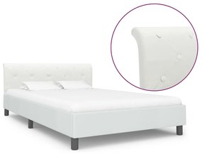 vidaXL Πλαίσιο Κρεβατιού Λευκό 140 x 200 εκ. από Συνθετικό Δέρμα