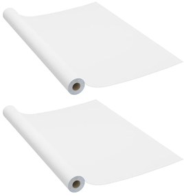 vidaXL Μεμβράνες Αυτοκόλλητες για Έπιπλα 2 τεμ. Λευκές 500x90 εκ. PVC