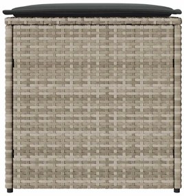 vidaXL Κουτί Μαξιλαριών Ανοιχτό γκρι 50 x 50 x 50 cm συνθετικό ρατάν