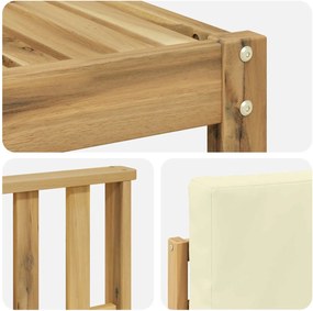 vidaXL Σειρά Καναπέ Εξωτερικού 7 pcs Λευκό και Κρεμ Πολυεστέρας