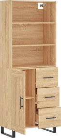 vidaXL Ντουλάπι Sonoma δρυς 69,5 x 34 x 180 εκ. από Επεξεργασμένο Ξύλο