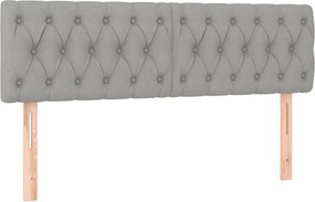 vidaXL Κρεβάτι Boxspring με Στρώμα Ανοιχτό Γκρι 140x190 εκ. Υφασμάτινο